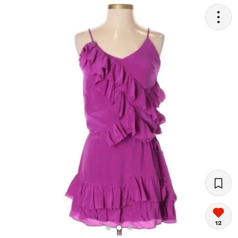 Elegant Purple Ruffle Mini Dress